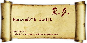 Rusznák Judit névjegykártya