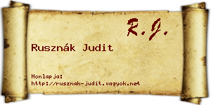 Rusznák Judit névjegykártya
